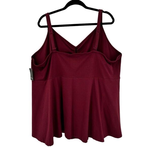 Torrid Zinfandel Foxy Peplum Tank Top Burgundy Size 6X NWT - Picture 3 of 7